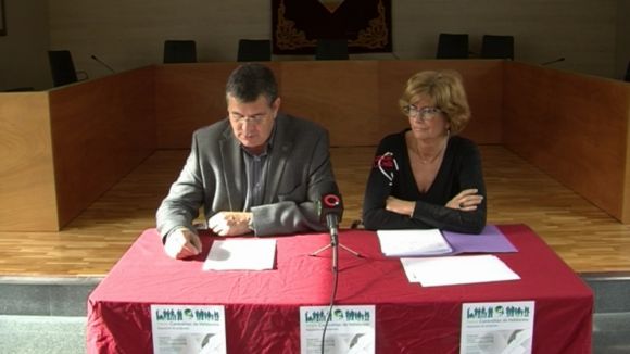 El president de l'EMD, Josep Puig, i la vocal de Participaci Ciutadana, Susanna Herrada
