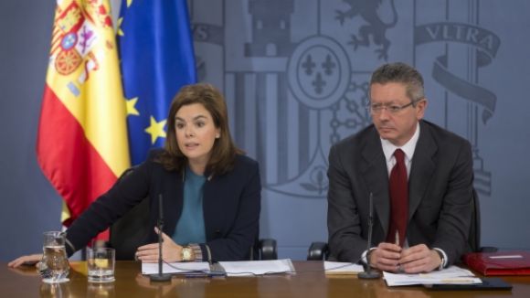 La vicepresidenta del govern espanyol i el ministre espanyol de Justícia en una compareixença el desembre passat / Foto: ACN
