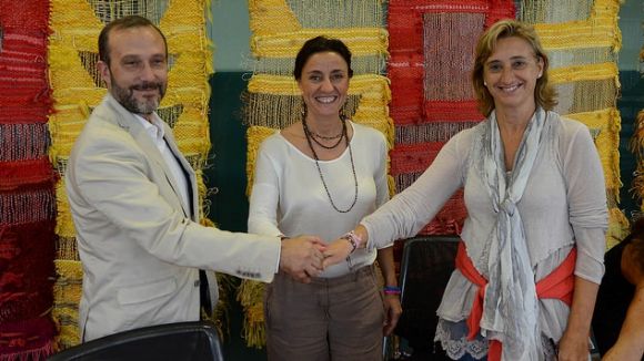 Conesa i Carreras amb la tinenta d'alcalde de Serveis a la Ciutadania, Susanna Pellicer / Foto: Localpres