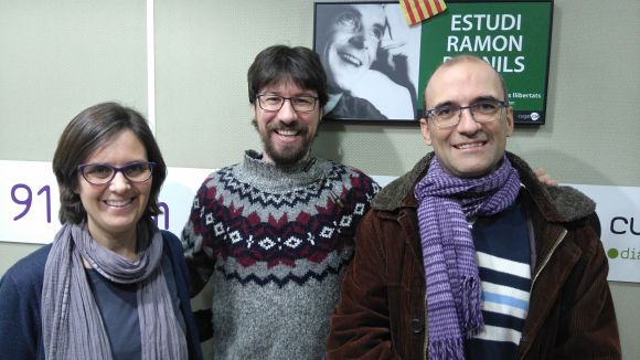 D'esquerra a dreta, Eulàlia Formiguera, Oriol Castanyer i Josep Maria Fradera