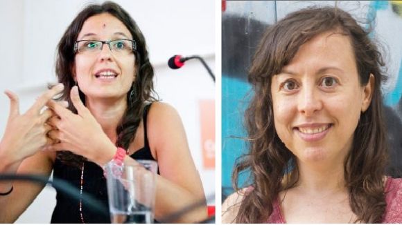 Les conferenciants Montse Ortiz i Noelia Bail / Foto: Fundaciovicenteferrer.info i Podemos.info