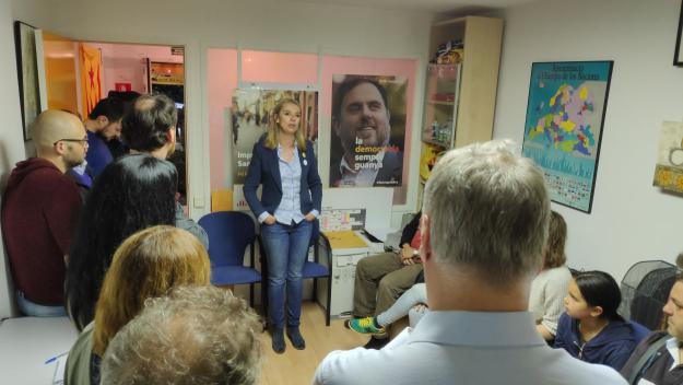 L'alcaldable d'ERC, Mireia Ingla, durant l'acte final de campanya / Foto: Cugat Mèdia