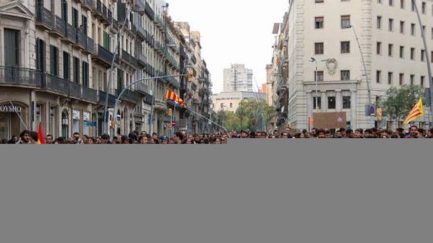 Imatge d'una manifestaci a Barcelona durant la vaga / Foto: ACN