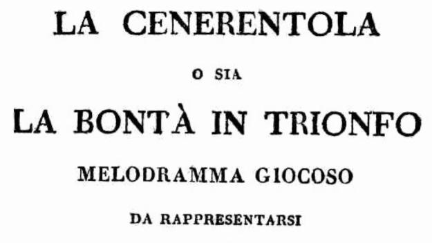 El llibret de 'La Cenerentola' en la seva estrena a la Scala de Mil