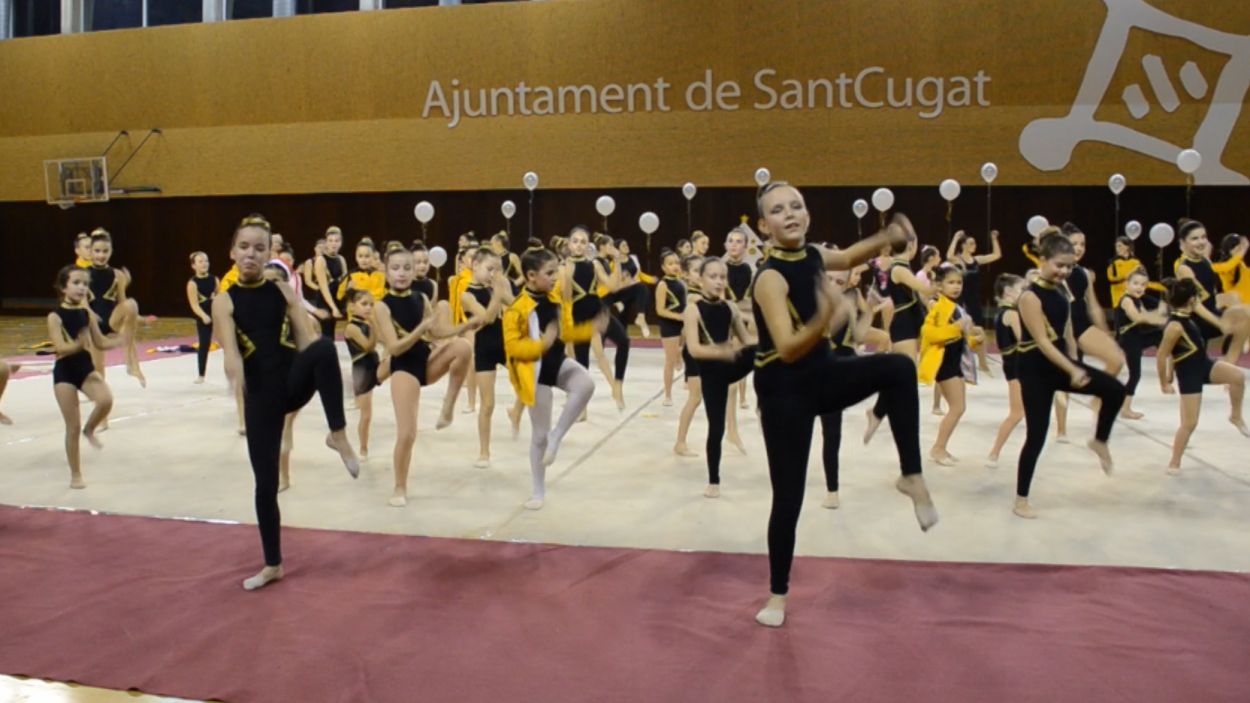 Desenes de gimnastes a l'actuació final / Foto: Cedida
