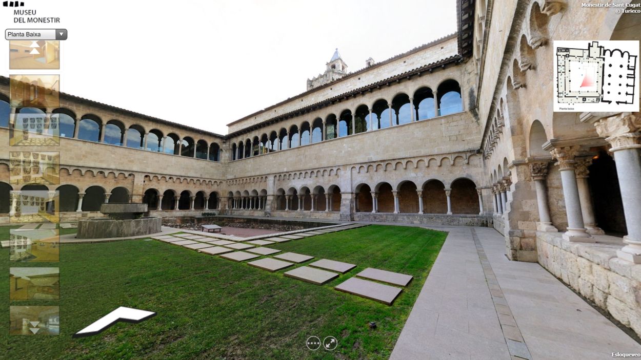 El claustre del Monestir es pot visitar de manera virtual / Foto: Museus de Sant Cugat
