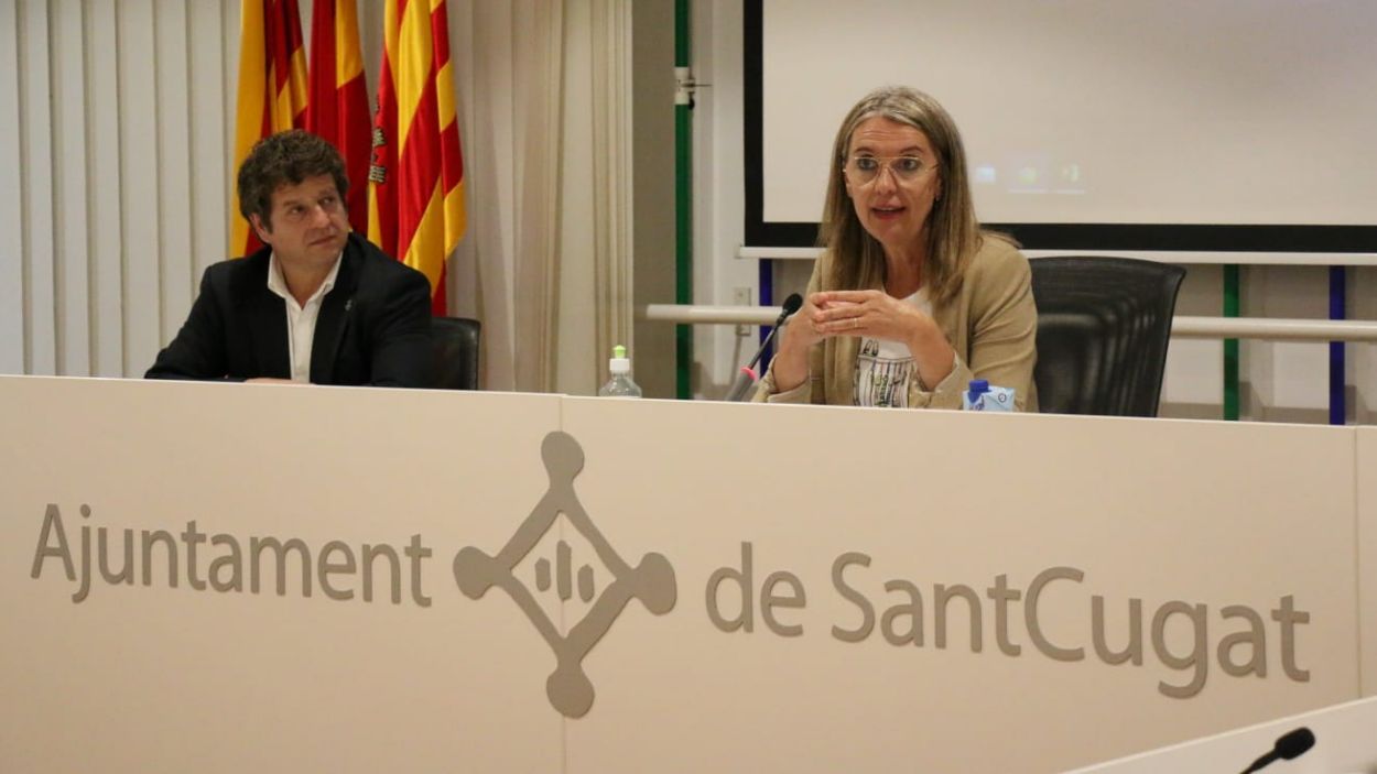 L'alcaldessa, Mireia Ingla, i el tinent d'alcalde Pere Soler / Foto: Ajuntament de Sant Cugat