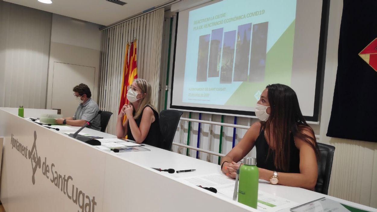 Soler, Ingla i Vila durant la presentació del pla / Foto: Cugat Mèdia