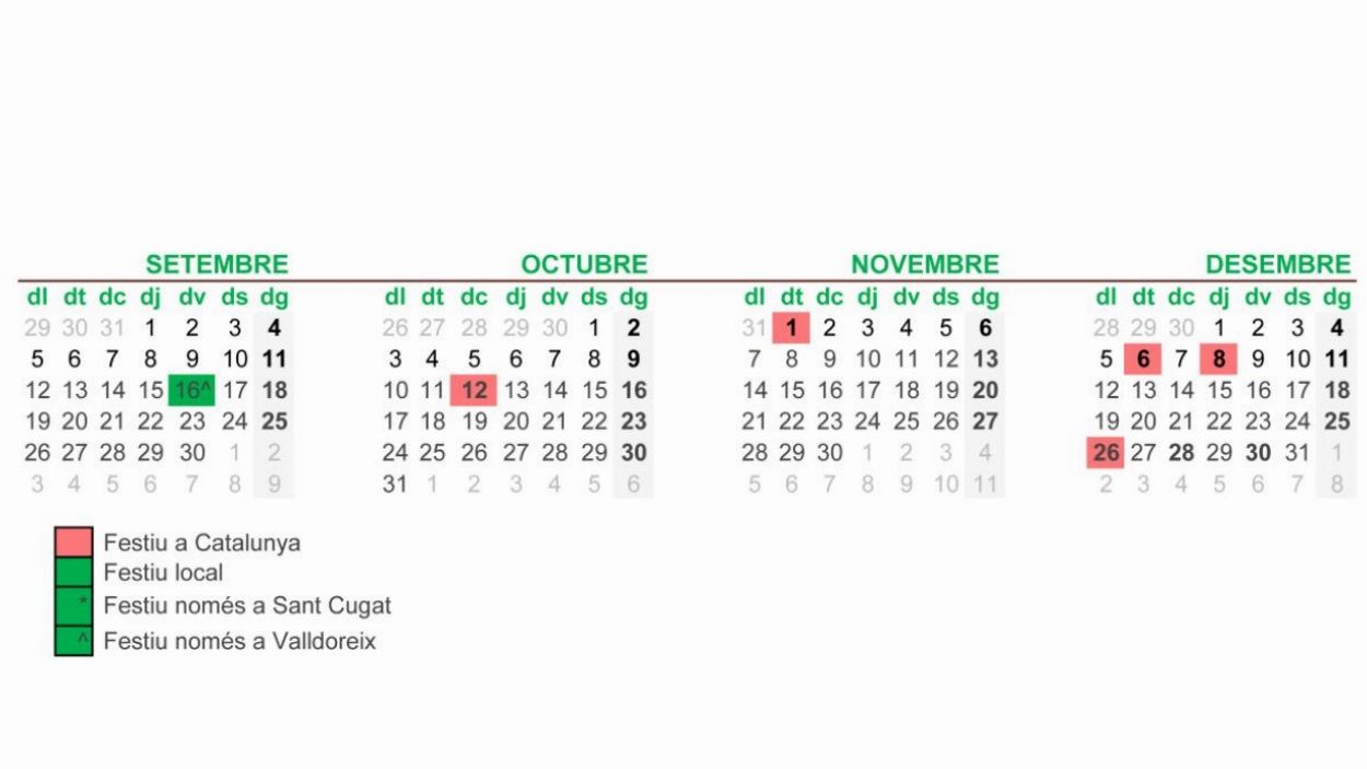 Calendari fins a desembre
