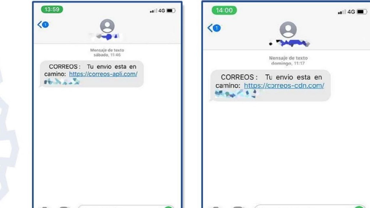 La víctima rep un sms amb un enllaç per instal·lar una aplicació / Foto: Policia Nacional