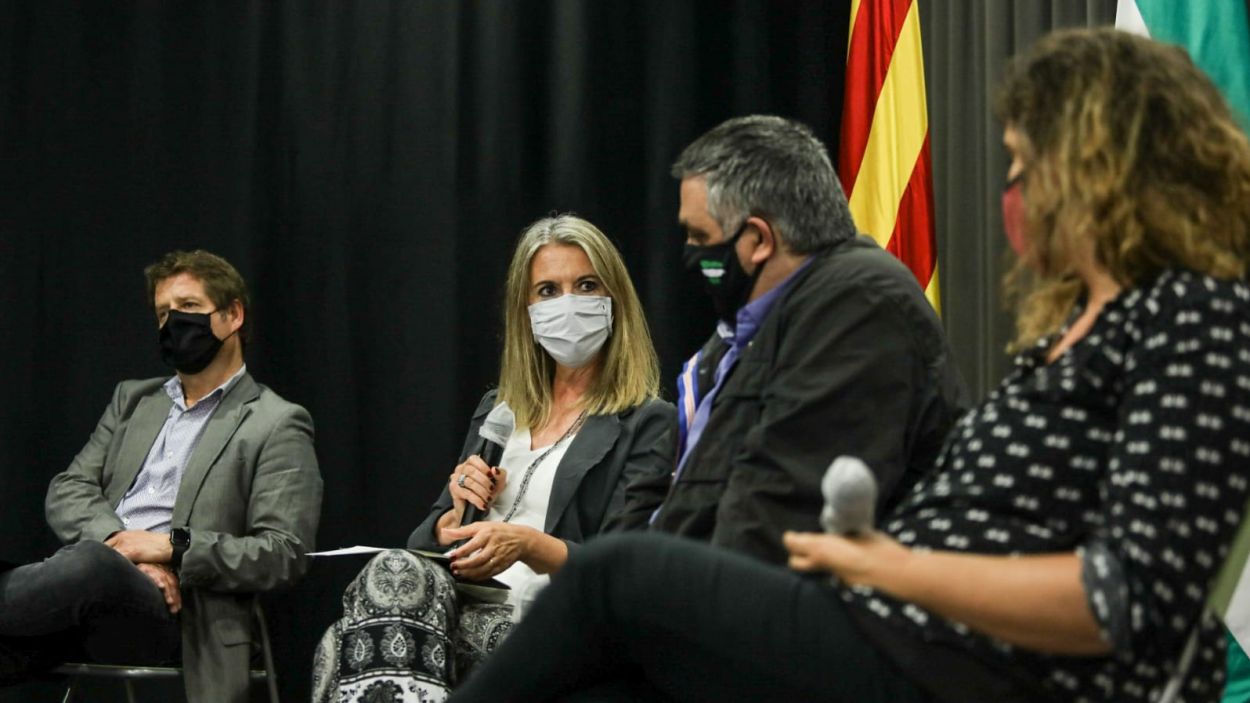 La roda de premsa ha tingut lloc al teatre del CPA / Foto: Lali Puig - Ajuntament de Sant Cugat