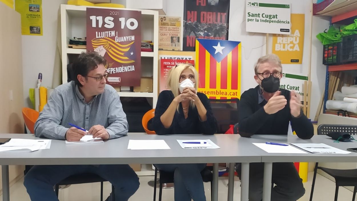 Aleix Andreu, Carme Teixidó i Artur Royo a la roda de premsa / Foto: Cugat Mèdia