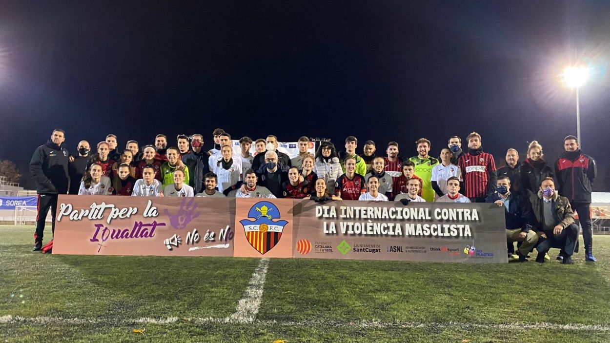 Imatge de la darrera edició del partit per la igualtat / Foto: Sant Cugat FC