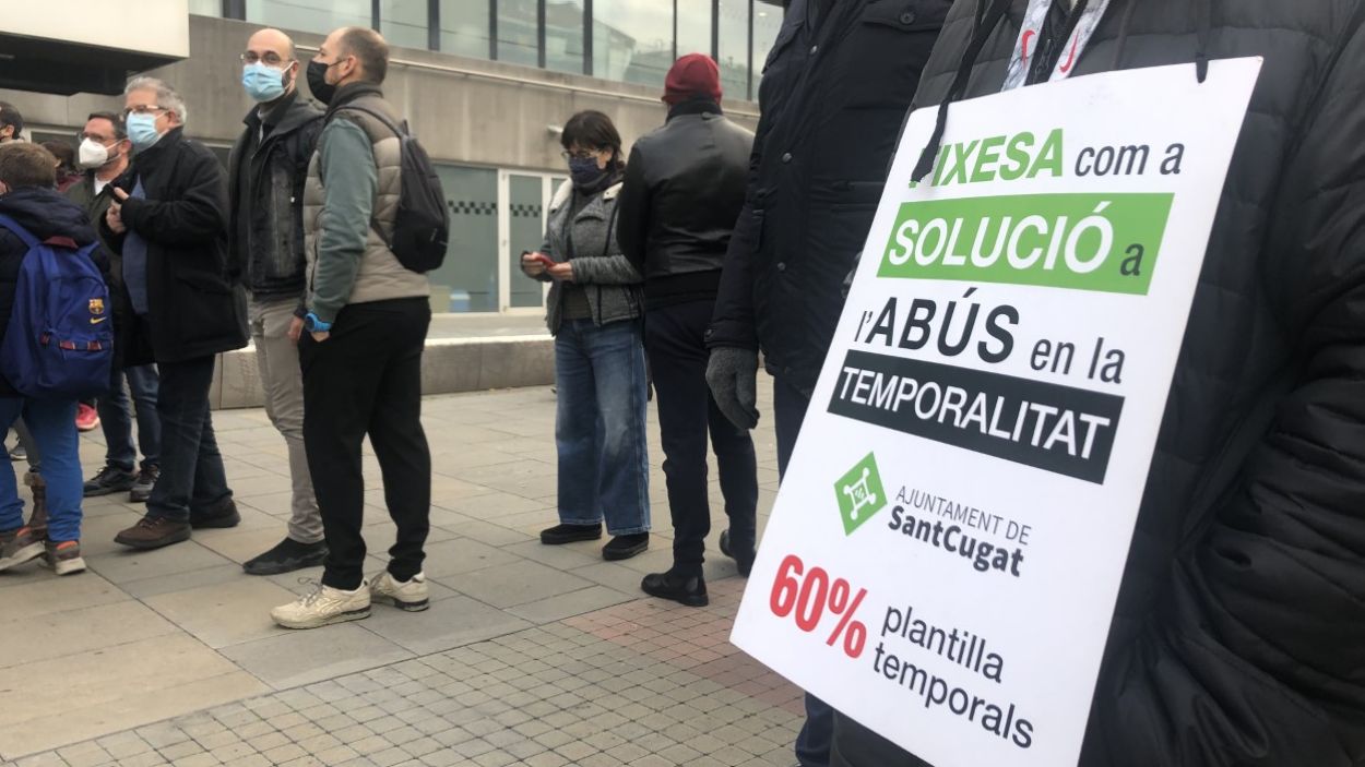 Imatge d'arxiu d'una de les protestes dels interins / Foto: Cugat Mdia