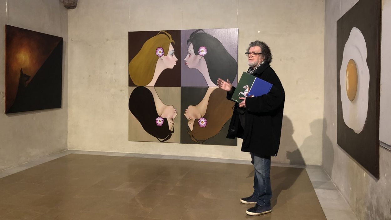 Lluís Ribas a la cloenda de la seva exposició 'Tornar a l'ànima' / Foto: Cugat Mèdia
