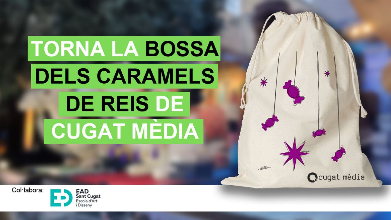 Imatge de la bossa dels caramels de Reis 2022 dissenyada per Cristina Méndez. / Foto: Cugat Mèdia