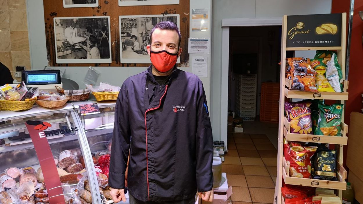 Jaume Valero Sagarra, a la carnisseria del carrer de Francesc Moragas / Foto: Cugat Mdia