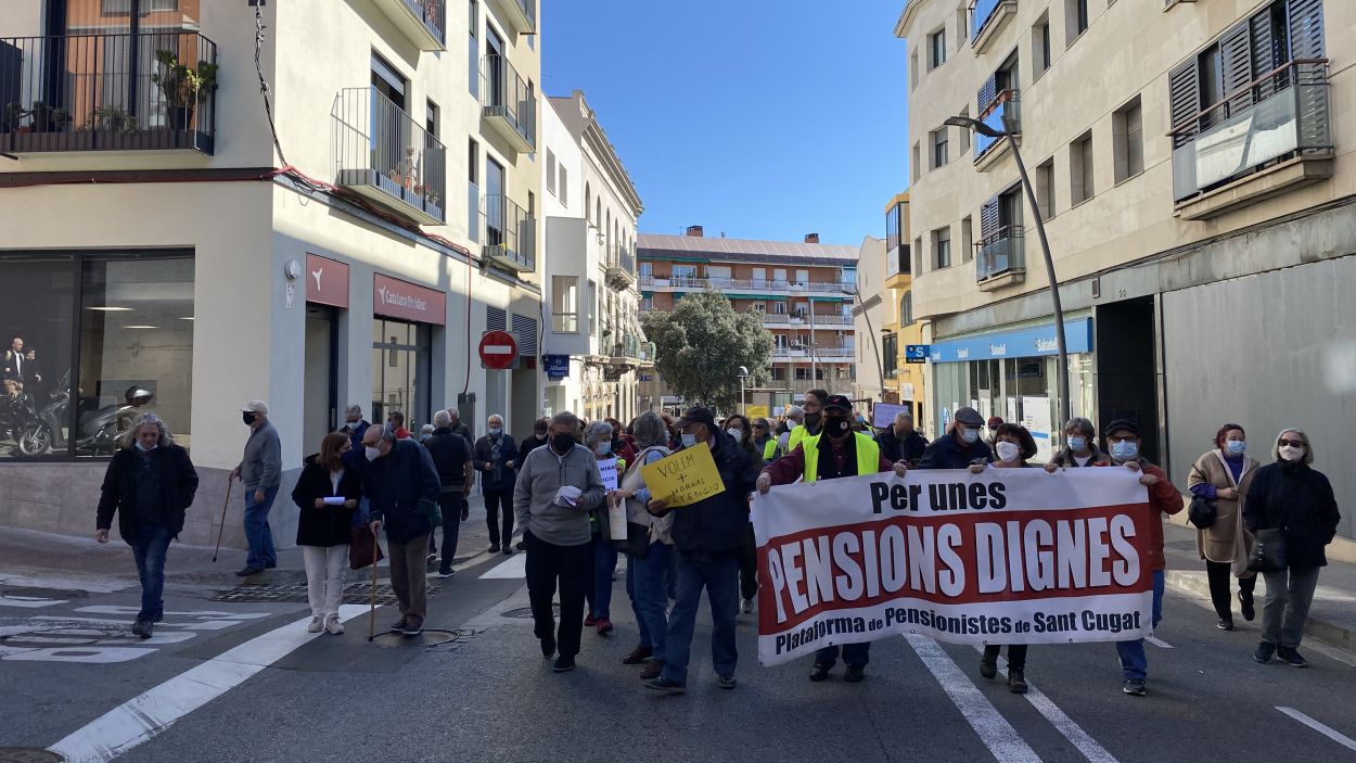 Manifestació de la Plataforma de Pensionistes de Sant Cugat / Foto: Cugat Mèdia