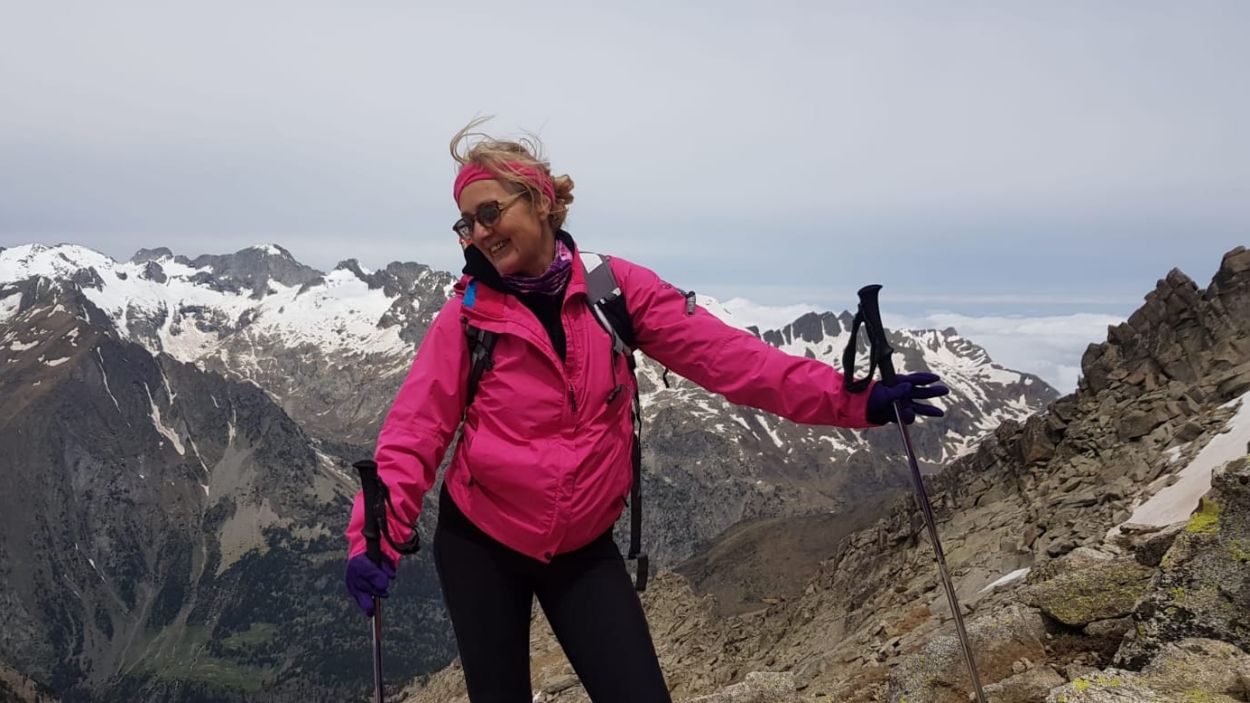 Piti Capella practicant l'alpinisme / Foto: Cedida