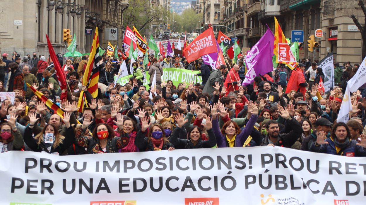 Imatge del cinquè dia de la vaga d'educació / Foto: ACN (Blanca Blay)