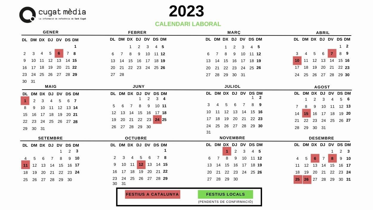 Calendari laboral de 2023