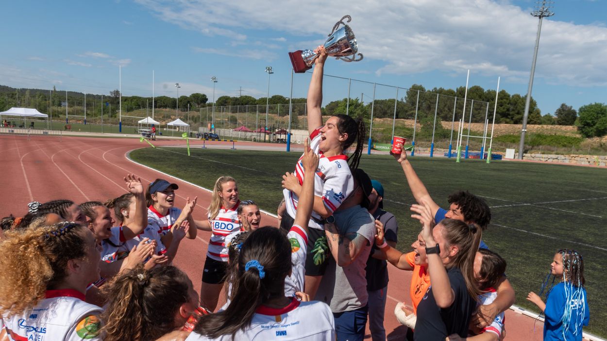 Imatge d'arxiu del femení del Club Rugby, campiones de la Copa de la Reina / Foto: Ajuntament de Sant Cugat