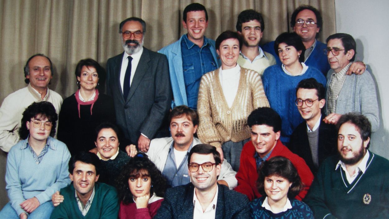 Membres del primer equip de Rdio Sant Cugat el 1982 