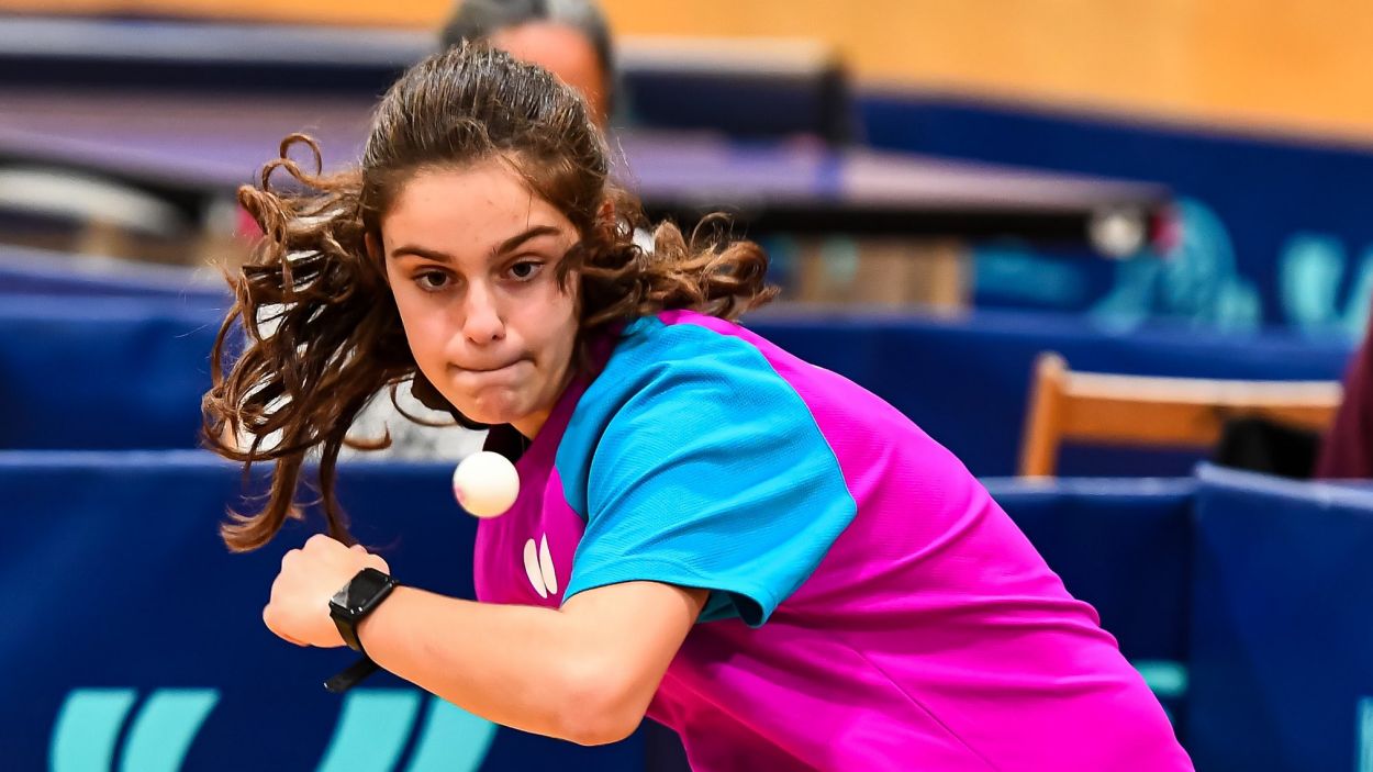 Mariona Munné durant un partit / Foto: Federació Catalana de tenis taula