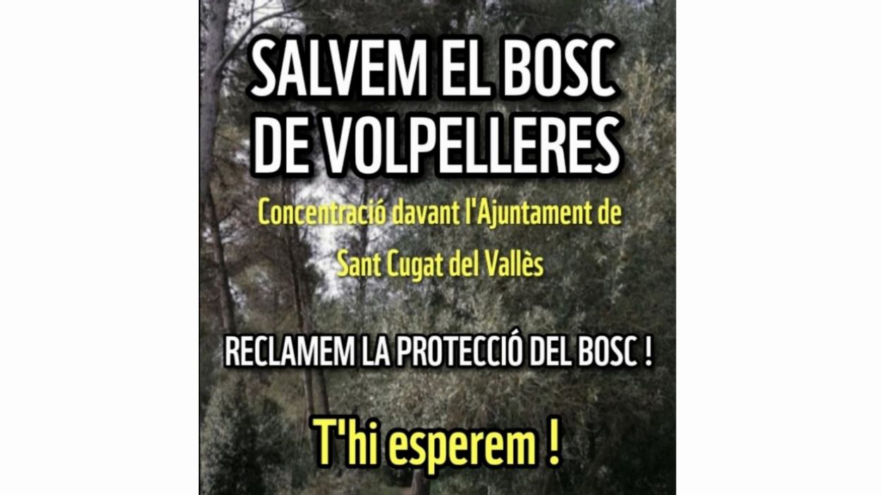 Concentració davant l'Ajuntament per reivindicar la protecció del Bosc de Volpelleres
