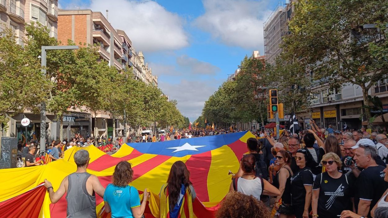 Un moment de la manifestació de la Diada a Barcelona / Foto: Cugat Mèdia