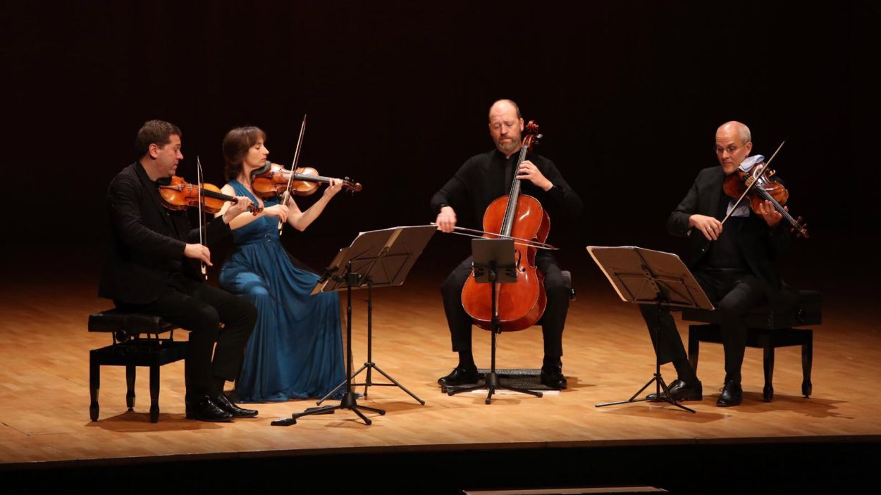 Un moment de l'actuació del Quartet Casals al Teatre-Auditori Sant Cugat / Foto: Mútua Terrassa