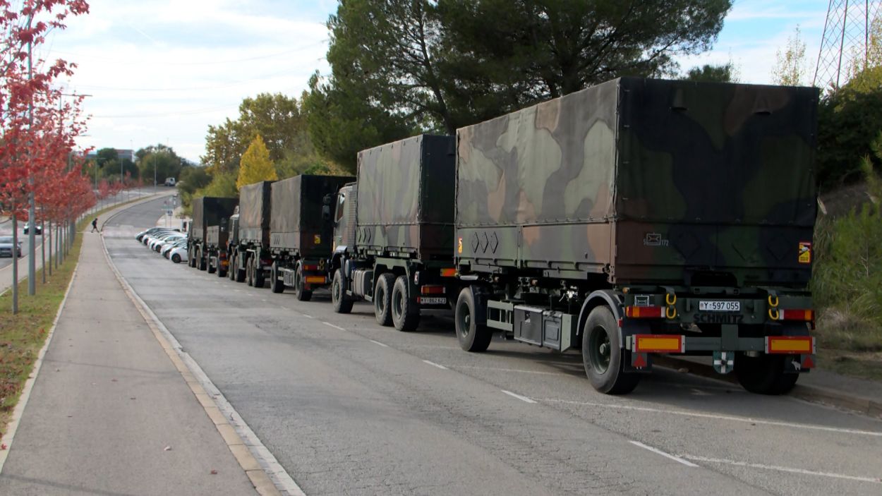 Imatge dels camions militars / Foto: Cugat Mdia