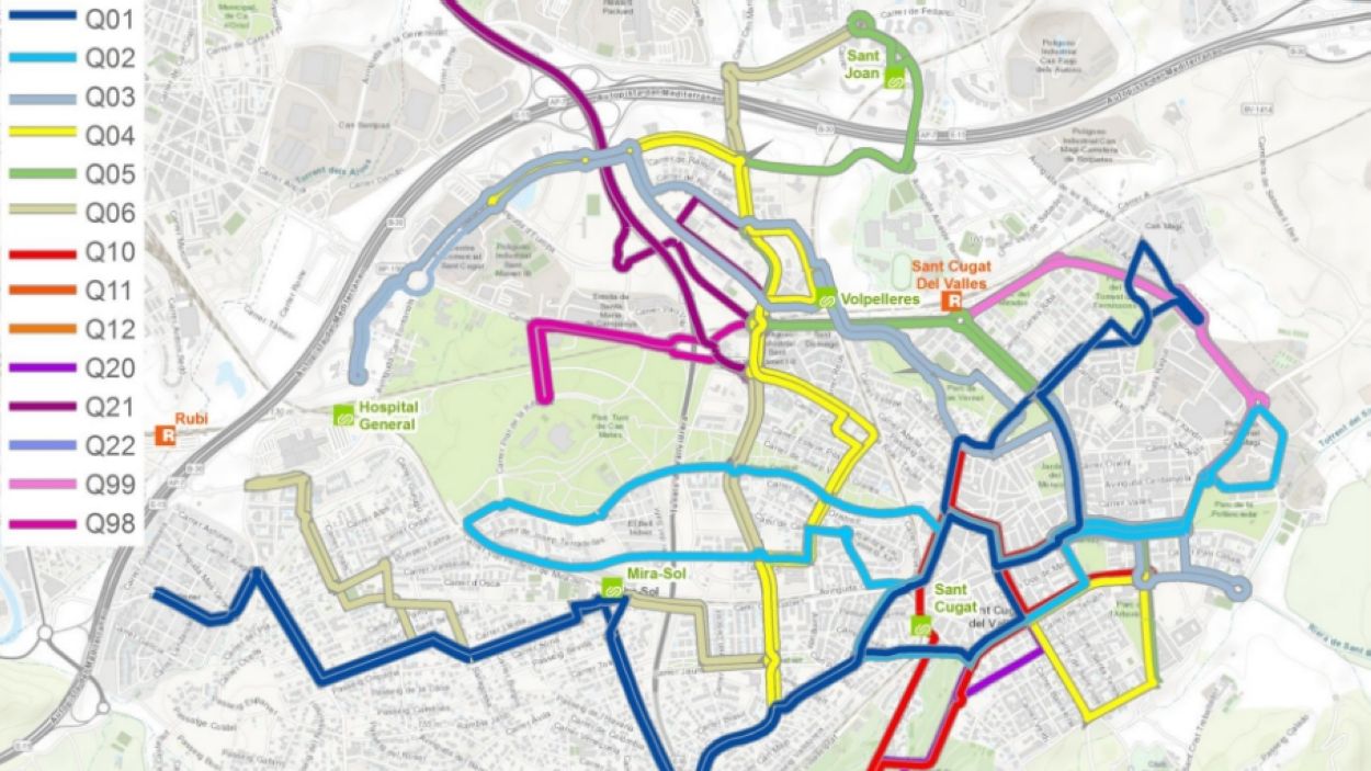 La proposta de la futura xarxa d'autobusos urbans de Sant Cugat / Foto: Ajuntament