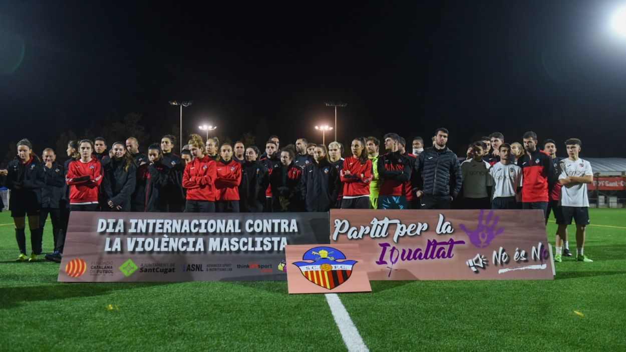 Imatge del partit mixt per la igualtat / Foto: Sant Cugat FC