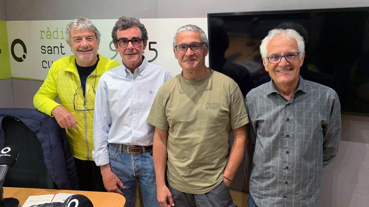Àlvar Roda, Toni Samsó, Ferran Ballester i Rogeli Pedró a l'estudi 1 de Ràdio Sant Cugat/ Foto: Cugat Mèdia
