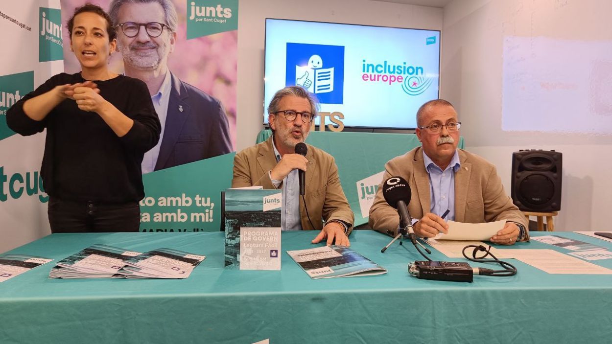 Josep Maria Vallès, durant un acte de campanya de Junts / Foto: Cugat Mèdia