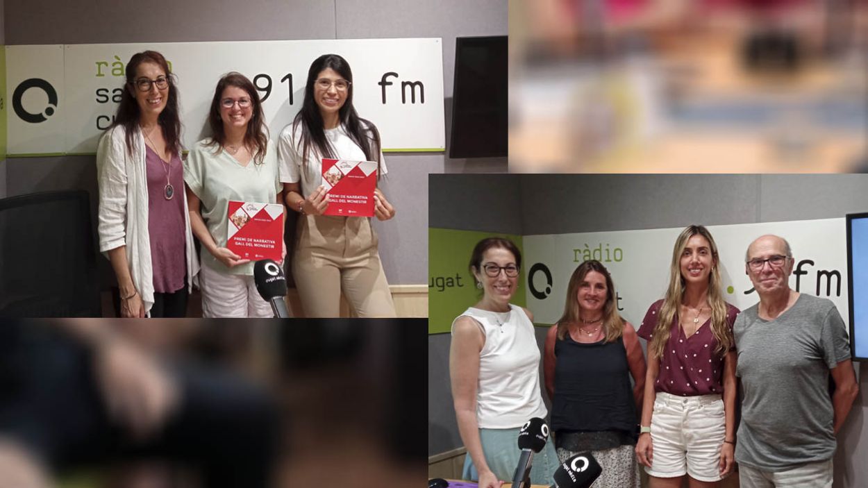 Els guanyadors del concurs han passat per l'estudi 1 de Ràdio Sant Cugat per enregistrar les seves obres /Foto: Servei local de català