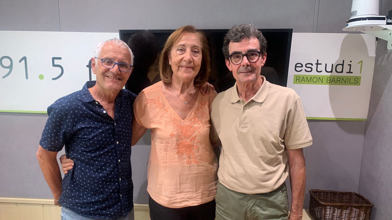 Rogeli Pedró, Elvira Anglès i Toni Samsó a l'estudi 1 de Ràdio Sant Cugat