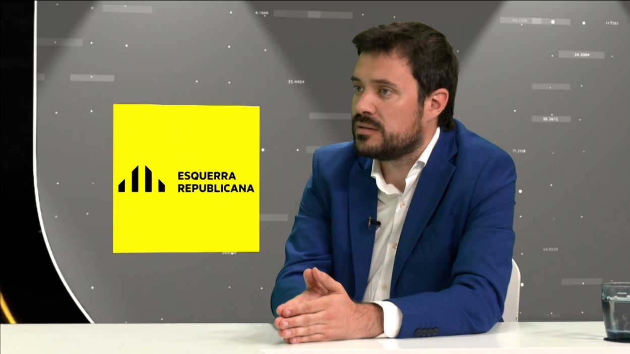 Bernat Picornell, portaveu d'ERC a l'Ajuntament, durant l'entrevista electoral del 23-J / Foto: Cugat Mèdia