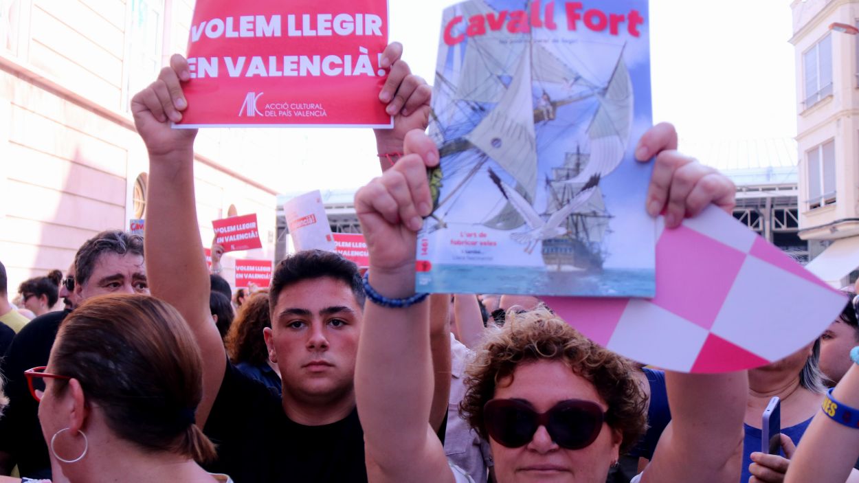 Imatge d'arxiu d'una manifestació en defensa del català / Foto: ACN