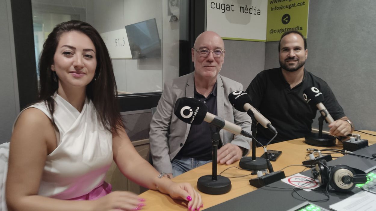 Assel Massoud, Miquel Ortega i Marc Sala a Ràdio Sant Cugat/Foto: Cugat Mèdia