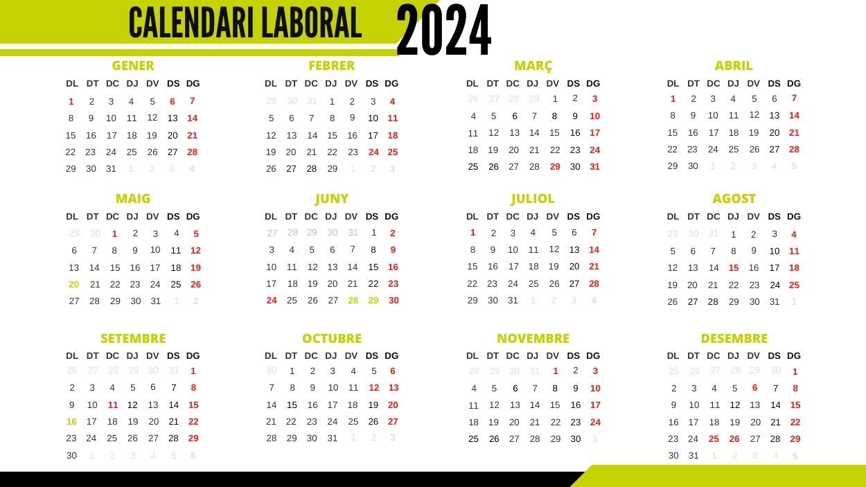 El calendari de festius de 2024 / Foto: Cugat Mèdia