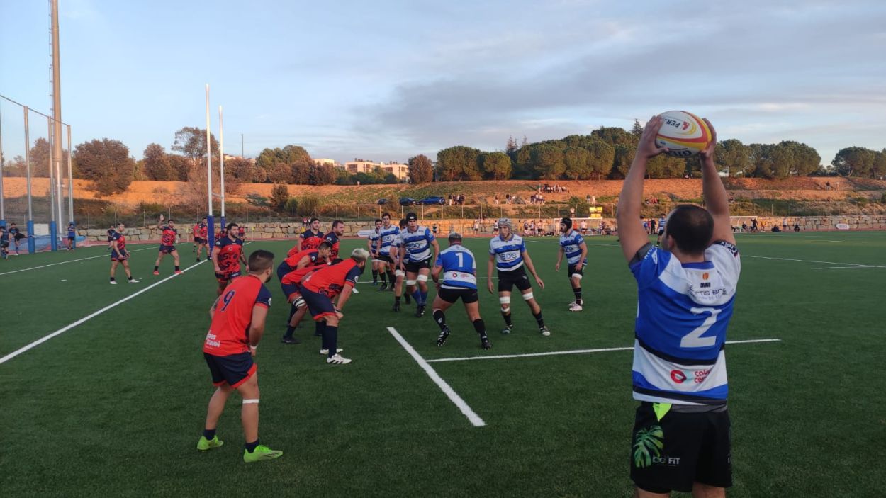 Imatge del partit entre el Rugby Sant Cugat i l'Hospitalet / Foto: Cugat Mèdia
