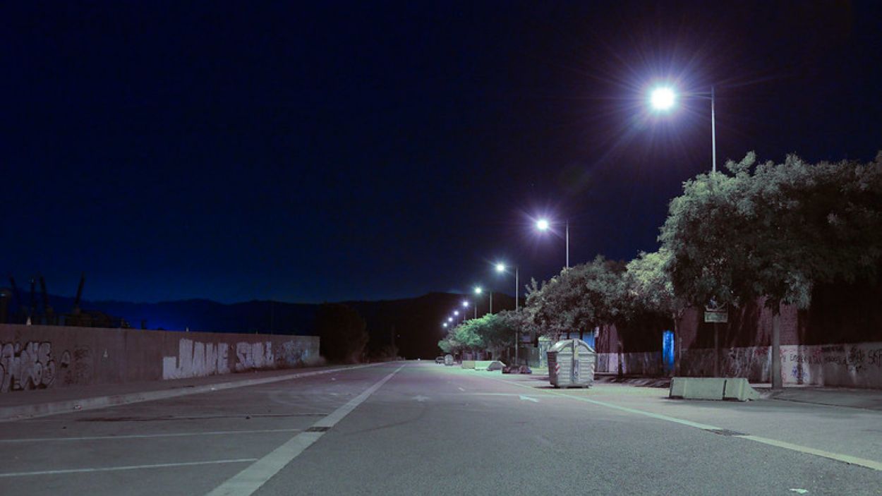 Imatge nocturna del polígon industrial de Can Solà / Foto: Localpres