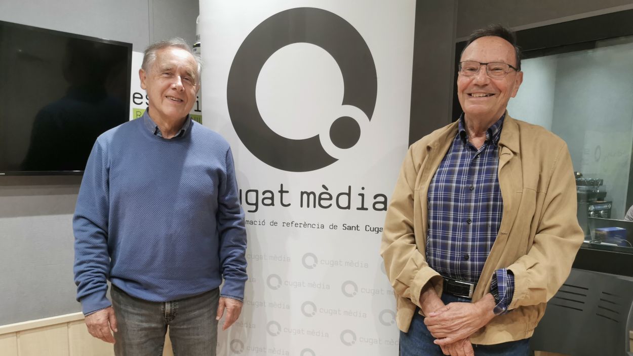 Joan Bel i Josep Maria Aymà, presenten la Volta a Catalunya a Ràdio Sant Cugat / Foto: Cugat Mèdia