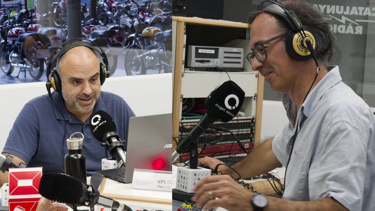 Jordi Casellas i Esteve Llop al MNACTEC realitzant el programa/Foto: L'hemeroteca