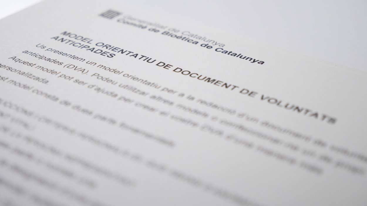 Imatge del Document de Voluntats Anticipades de la Generalitat / Foto: Cugat Mdia (Llus Llebot)