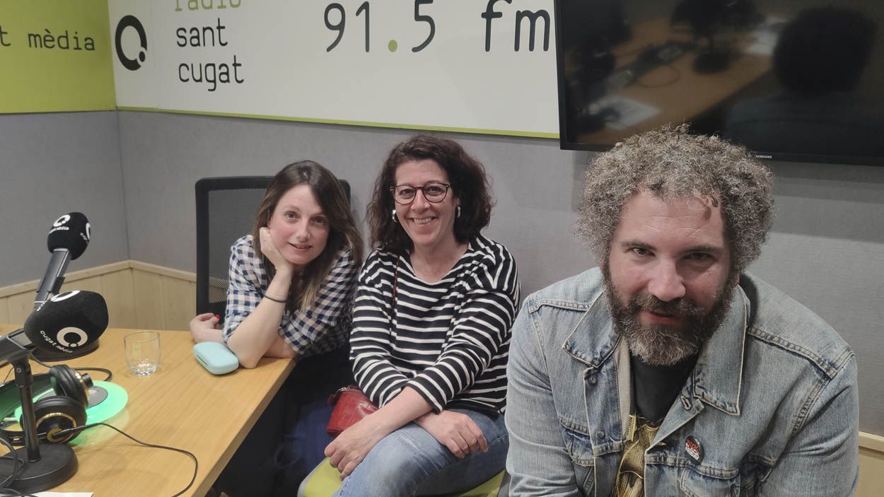 Laura Mor, Mont Soler i Roger Grfols a l'estudi 1 de Rdio Sant Cugat/Foto: Cugat Mdia