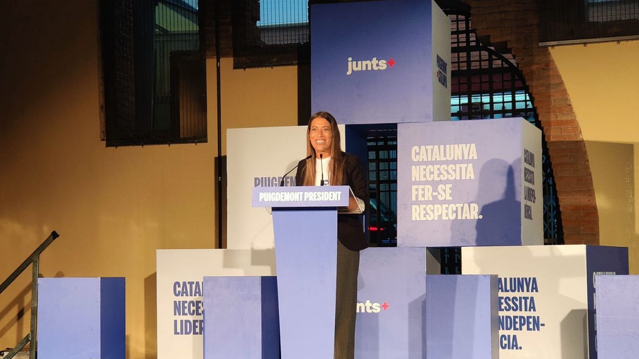 Miriam Nogueras a l'acte de campanya de Junts + Puigdemont / Foto: Cugat Mdia