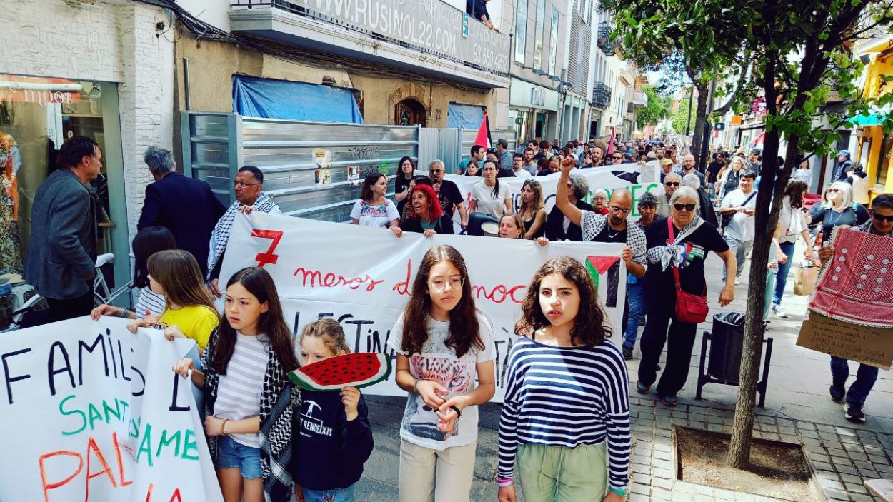 Un moment de la manifestaci convocada per Sant Cugat amb Palestina / Foto: Cugat Mdia